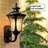 LED Black Metal Traditional Outdoor Coach Lantern Lamp Vintage Garden Wall Light