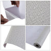 10m Grey Linen PVC Wallpaper Roll Sticker Home Decor Back Sticky Self Adhesive