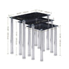 Nest of 3 Tempered Glass Nested Tables Side End Lamp Sofa Tables Living Room