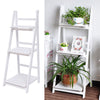 Folding Ladder Shelf Bookshelf Wooden Plants Display Stand Storage Rack