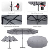 Extra Large 4.6M Garden Parasol Patio Umbrella Double Side Sunshade Sofa Outdoor