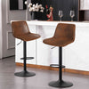 2x Swivel Leather Bar Stools Adjustable Pipe Stool Counter Bar Chair Upholstered