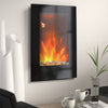 Glass Vertical Electric Fire Hanging Fireplace LED Flames House Heater Remote UK