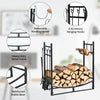 30” Fireplace Log Rack Wood Stacker Stand W/ 4 Tool Set Kindling Holders