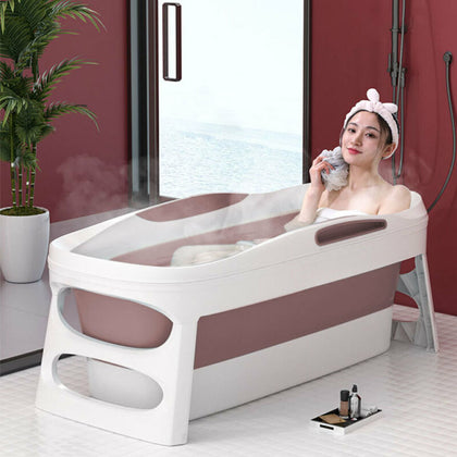 Folding Bath Bucket Foldable Adult Tub Baby Swimming Pool Bathroom SPA Tub 113cm