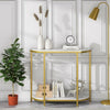 Console Sofa Table with 2 Shelves White Hallway Table for Living Room Corridor