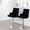 1/2x Velvet Breakfast Bar Stools Kitchen Counter Chair Lift Chrome Base Pub Rest