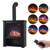 Electric Fireplace Heater 6 LED Flame Effect Burner Log Chimney Decor Stove Heat