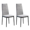 Set of 4 Grey Fabric Dining Chairs High Back Padded Seat Kitchen Dining Room BN