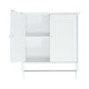 Bathroom White Wall Cabinet Vanity with Towel Rack Rail Storage Cupboard Shelves