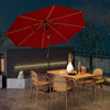 300 cm Solar Patio Umbrella 112 LED Lighted Umbrella Outdoor Table Umbrella