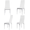 Glass Dining Table And 4X White Padded Chairs Set Office Home Kitchen Furniture