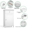 Bathroom Floor Cabinet Wood Storage Organizer Adjustable Shelves W/ Drawer Door