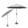 2.7M Round Garden Parasol Sun Shade Patio Outdoor Umbrella with Crank Tilt &Base