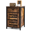 Industrial Storage Cabinet Sofa Side Table End Table Bedroom Nightstand W/Drawer
