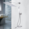 Bath Shower Mixer Valve Tap Bathroom LED Square Rain Overhead Kit