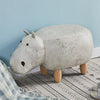 Hippo Faux Leather Animal Stools Footstools Ottomans Kids Gift Toy Brown / grey