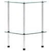 2/3 Tier Glass Shelf Unit Clear Modern Storage Display Side Table Furniture