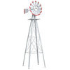 8FT Metal Windmill Garden Ornamental Wind Mill Weather Vane Weather Resistant