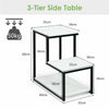 3- Tier Industrial End Table Sofa Bedside Table Nightstand Home Office Bookcase