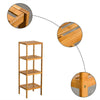 4 Tier Book Shelf Unit Bamboo Bookcase Bathroom Kitchen Storage Rack Display
