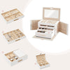 4 Layers Large Jewellery Boxes Storage Organizer Case Cabinet w/Portable Box