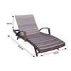 2M Backrest Adjustable Rattan Sun Lounger Recliner Chair Day Bed Chair w/Cushion