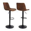 Set of 2 Bar Stool Vintage Rustic Kitchen Pub Bar Chairs High Back Sunken Seat