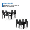 5 Pieces Dining Table Set for 4 Tempered Glass Dining Table 4 Faux Leather Chair