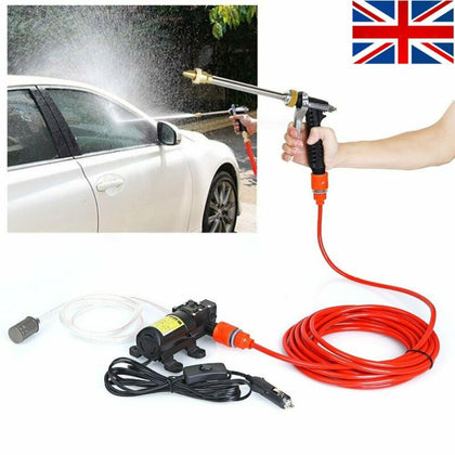 Portable 12V Car High Pressure Washer Water Pump Kit Jet Wash Cleaner Hose Van