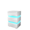 High Gloss 3 Drawers RGB LED Light Bedside Table Nightstand Cabinet Nightstand