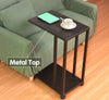 Mobile Sofa Side End Coffee C Table Laptop Stand Rolling Castors Storage 2 Layer