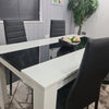 Dining Table Set and 6 4 black white Leather chairs kitchen table set of 4 or 6