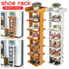 7 Tier Shoe Rack Vertical Wooden Organizer Storage Stand Hallway Shoes Tower