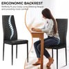 4PCS High Back Dining Chair Kitchen PVC Leather Chair Modern Armless Side Chair