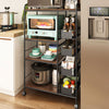 Mobile Kitchen Storage Cart Dining Room Microwave Shelving Unit Rack Baskets