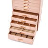 Pink 10 Layers Jewellery Boxes Storage Drawer Cabinet Earing Necklace Organizer