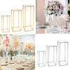 Metal Flower Rack Wedding Party Art Geometric Column Vases Stand Top Props Decor