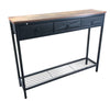 Industrial Wooden Retro Narrow Slim Console Side Table Drawers Hallway Furniture