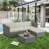 Rattan Garden Furniture Outdoor 5pcs Patio Sofa Set chairs Table (Rupert Grey)