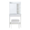 Small White Dressing Table Sliding Mirror Dresser Bedroom Makeup Desk with Stool