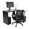 360° Rotatable Corner Desk Storage Shelf Combo Workstation L-Shaped Table Office