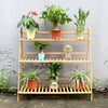 100cm Bamboo Plant Stand Outdoor Indoor Flower Stand Folding Corner Shelf Garden