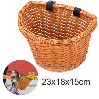 Lady and Kids Rattan Wicker Basket Woven Bike Bicycle Handlebar Natural Weaving