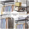 Retro Wire Garment Clothes Rail Rack Open Wardrobe Closet Storage BedroomHallway