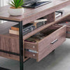 TV Unit Cabinet Stand Dark Wood Effect w/ Storage Drawers & Shelves | VonHaus
