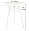 23 Inch Dining Table Round Kitchen Table Coffee Table w/Metal Legs Wooden Top
