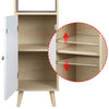 4 Tier Bookcase Storage Cupboard Bookshelf Display Cabinet w/ Door Legs Bedroom