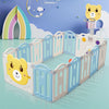 12+2 Panels Baby Playpen Foldable Kids Safety Activity Center & Basketball Hoop