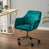 Home Office Swivel Chair Crushed Velvet Padded Armchair Chrome Leg Adjustable